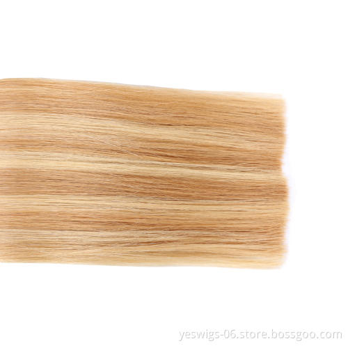 Southeast Asian Raw Human Hair Tape Weave Bulk 27/613 Ombre Color Wholesale Cuticle Aligned Brazilian Virgin Human Hair Weaves